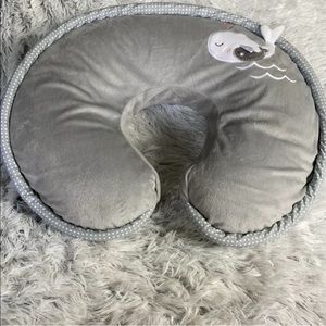 Boppy Gray Luxe  Nursing Pillow and Support  Adorned with Whales